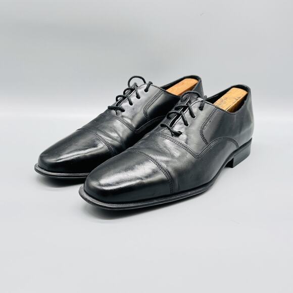 Cole Haan Shoes Mens 8.5 Black Leather Square Cap Toe Oxford Lace Up Dress main image 5
